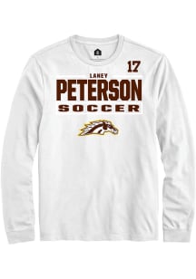 Laney Peterson Western Michigan Broncos White NIL Stacked Box Long Sleeve Player T Shirt