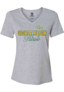 Summit Sportswear George Mason University Womens Yellow Rhinestone Short Sleeve T-Shirt