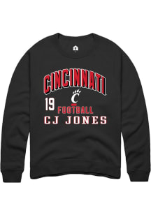 Cj Jones Cincinnati Bearcats Mens Black Football NIL Arch Logo Player Crew