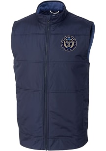 Cutter and Buck Philadelphia Union Mens Navy Blue Stealth Sleeveless Jacket