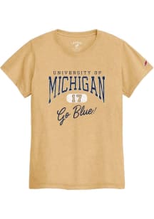 League Michigan Wolverines Womens Maize Intramural Short Sleeve T-Shirt