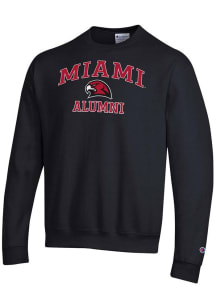 Champion Miami RedHawks Mens Black Logo Alumni Powerblend Long Sleeve Crew Sweatshirt
