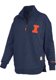 Pressbox Illinois Fighting Illini Womens Navy Blue Northfork Sojourn Qtr Zip