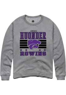 Abigail Huonder K-State Wildcats Mens Grey NIL Striped Player Crew