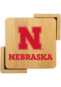 Nebraska Cornhuskers 4 pack wooden Coaster - Red