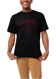 Harvard Crimson Black Arched Shield Short Sleeve T Shirt