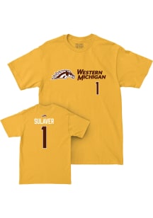 Reagan Sulaver Western Michigan Broncos Gold NIL Sideline Short Sleeve Player T Shirt