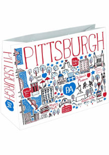 Pittsburgh 16"x12"x6" Cityscape Gift Bag Red Gift Bag