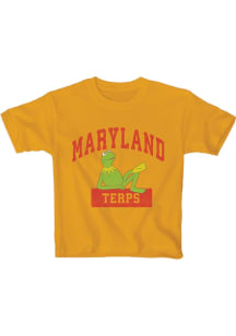 Blue 84 Maryland Terrapins Youth Gold Kermit Short Sleeve T-Shirt