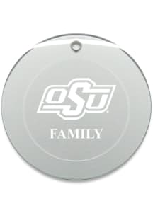 Oklahoma State Cowboys Family Round Ornament - White