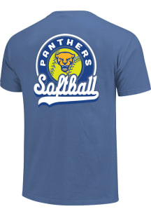Pitt Panthers Blue Softball Script Short Sleeve T Shirt