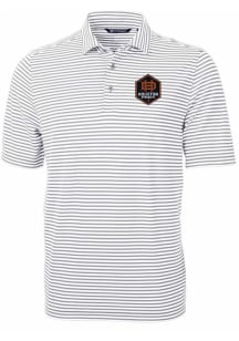 Cutter and Buck Houston Dynamo Grey Virtue Eco Pique Stripe Big and Tall Polo