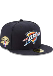 New Era Oklahoma City Thunder Mens Navy Blue 2025 NBA Finals Side Patch 59FIFTY Fitted Hat