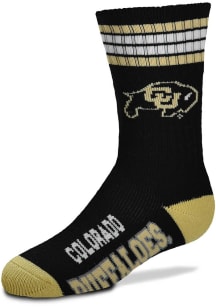 Colorado Buffaloes Black 4 Stripe Deuce Youth Crew Socks