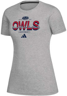 Adidas Florida Atlantic Owls Womens Grey Heat Seal Creator Short Sleeve T-Shirt