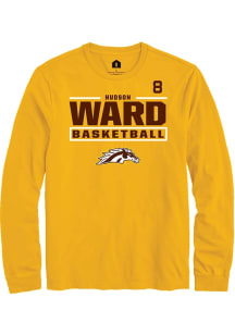 Hudson Ward Western Michigan Broncos Gold NIL Stacked Box Long Sleeve Player T Shirt