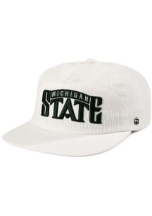 Homefield Michigan State Spartans White Wordmark Corduroy Mens Snapback Hat