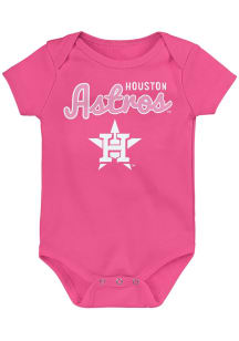 Houston Astros Baby Pink Big Game Short Sleeve One Piece