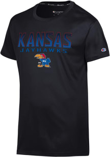 Champion Kansas Jayhawks Black Flat Name Athletic Short Sleeve T Shirt