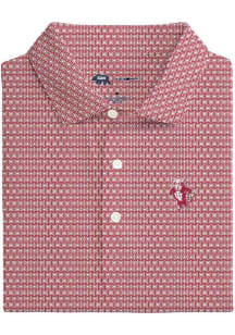 Onward Reserve Indiana Hoosiers Mens Crimson Square Geoprint Short Sleeve Fashion Polo