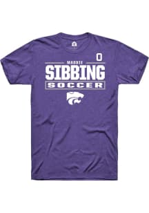 Maddie Sibbing K-State Wildcats Purple NIL Stacked Box Short Sleeve Player T Shirt