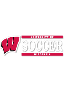 Wisconsin Badgers 6x2 Soccer Auto Decal - Red