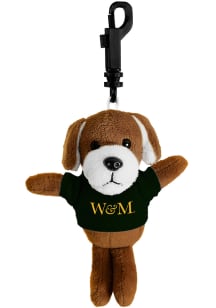 William & Mary Tribe 4.5in Dog Keychain - White