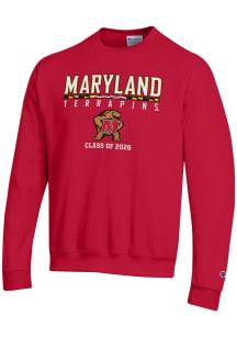 Champion Maryland Terrapins Mens Red Class of 2026 Long Sleeve Crew Sweatshirt