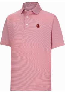 Footjoy Oklahoma Sooners Mens Crimson MicroFeeder Stripe Short Sleeve Fashion Polo