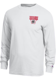 Champion Wisconsin Badgers White Jersey Puff Ink Long Sleeve T Shirt