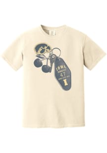 Summit Sportswear Iowa Hawkeyes Womens Ivory Hotel Key Short Sleeve T-Shirt
