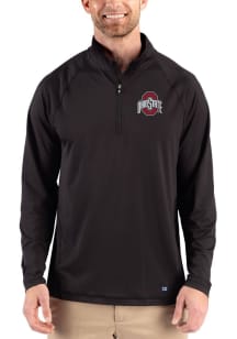 Cutter and Buck Ohio State Buckeyes Mens Black Prospect Eco Big and Tall Qtr Zip