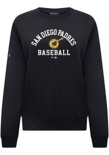 Levelwear San Diego Padres Womens Black Yvette Limelight Crew Sweatshirt