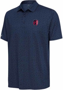 Antigua St Louis City SC Mens Navy Blue Blooming Short Sleeve Polo