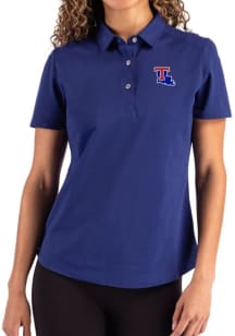 Cutter and Buck Louisiana Tech Bulldogs Womens Blue Advantage Short Sleeve Polo Shirt