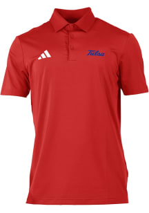Adidas Tulsa Golden Hurricane Mens Crimson Heat Seal Ultimate 365 Short Sleeve Polo