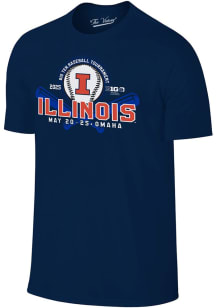 Illinois Fighting Illini Navy Blue 2025 Big Ten Baseball Short Sleeve T Shirt