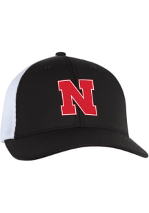 Nebraska Cornhuskers Mens Black Hugo Mesh Back Flex Flex Hat