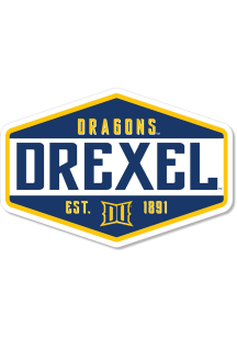 Drexel Dragons 3.5" Badge Rugged Stickers - Blue