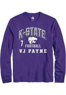 VJ Payne  K-State Wildcats Purple Rally Football NIL Arch Logo Long Sleeve T Shirt