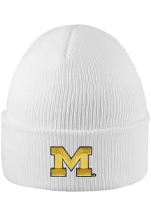 LogoFit Michigan Wolverines White North Pole Mens Knit Hat