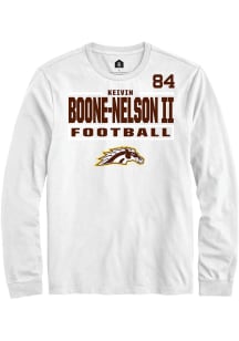 Keivin Boone-Nelson II Western Michigan Broncos White Football NIL Stacked Box Long Sleeve Player..