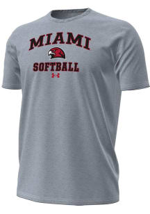 Under Armour Miami RedHawks Grey Softball Performance Short Sleeve T Shirt