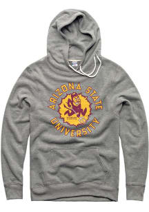 Charlie Hustle Arizona State Sun Devils Mens Grey Heather Sunburst Long Sleeve Hoodie