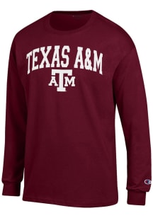 Champion Texas A&M Aggies Maroon Arch Mascot Long Sleeve T Shirt