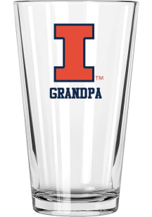 Illinois Fighting Illini Grandpa 16 oz Pint Glass - White