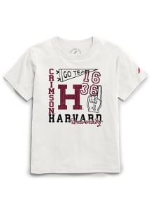 Harvard Crimson Youth White Logo Collage Short Sleeve T-Shirt