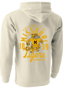 Missouri Tigers Mens Oatmeal Mascot Overlay Long Sleeve Hoodie