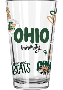 Ohio Bobcats 16oz Pint Glass - Green