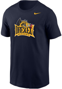 Nike Drexel Dragons Navy Blue Primary Logo Core Cotton Short Sleeve T Shirt